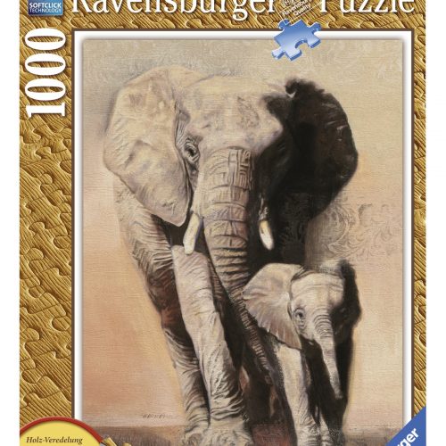 پازل ۱۰۰۰ تکه طرح چوب خانواده فیل