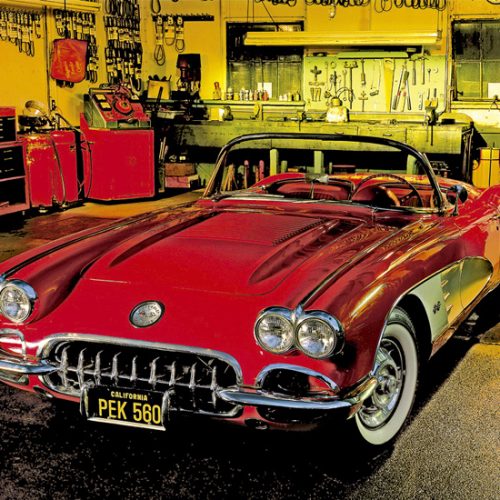 educa garage vintage گاراژ قدیمی ماشین قرمز پازل ادوکا