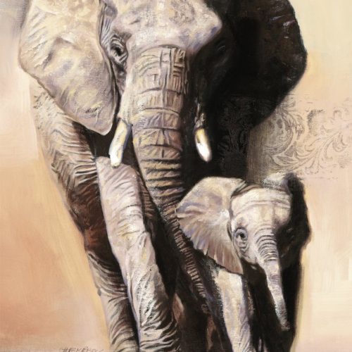 elephand family - wood finish