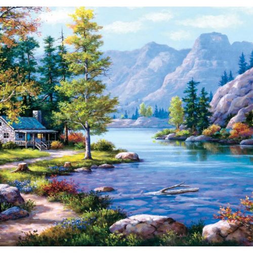 پازل ۲۰۰۰ تکه کلبه کنار دریاچه اثر سانگ کیم