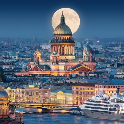 پازل ۱۰۰۰ تکه ماه کامل بر فراز کلیسای ایزاک مقدس - سن‌پترزبورگ