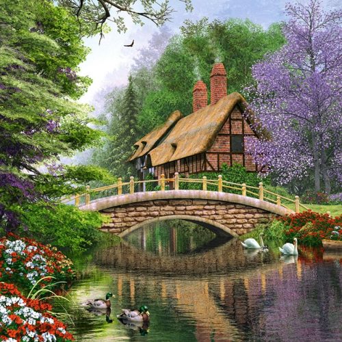 پازل ۱۰۰۰ تکه کلبه کنار رودخانه