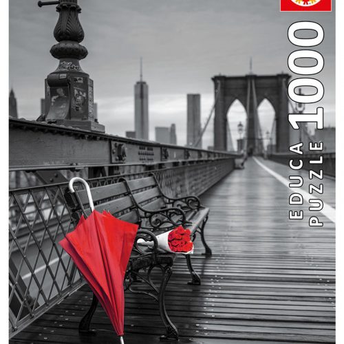 پازل ۱۰۰۰ تکه چتر قرمز روی پل بروکلین