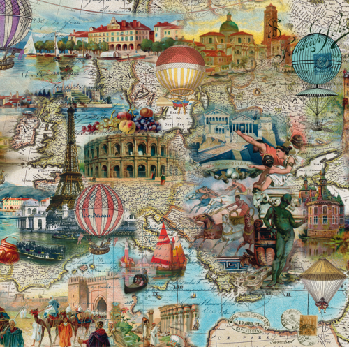 پازل ۱۰۰۰ تکه پرواز با بالون بر فراز اروپا