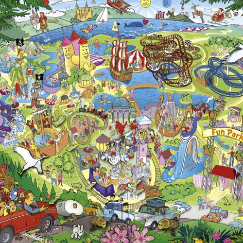 پازل ۱۰۰۰ تکه سفر به شهربازی اثر آندرس لیون