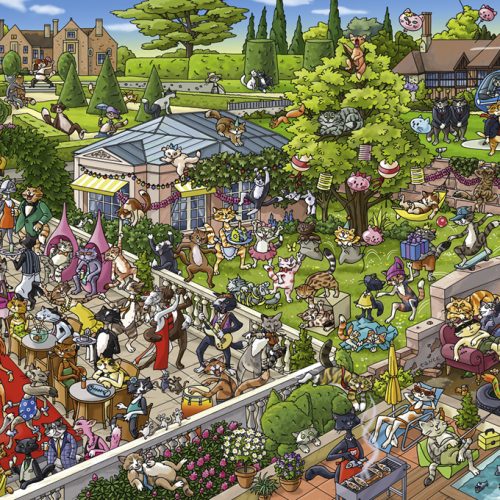 پازل ۱۰۰۰ تکه گربه های میهمانی اثر بریجیت تانک