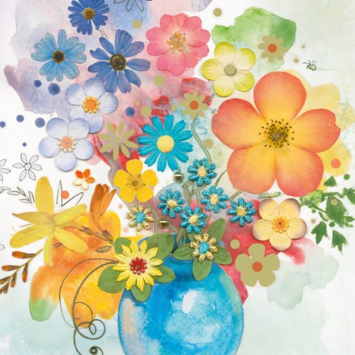 پازل ۵۰۰ تکه گلدان آبی اثر جین کروثر