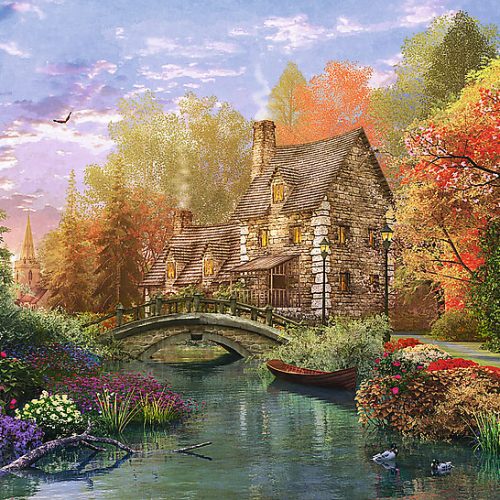 پازل ۱۵۰۰ تکه کلبه کنار دریاچه