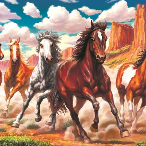 پازل ۱۰۰۰ تکه تاخت اسبان در دره