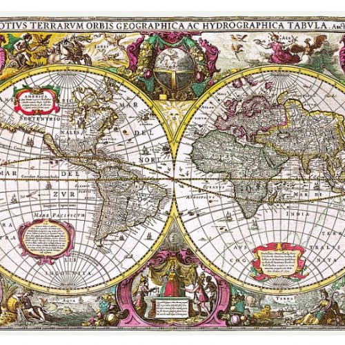 پازل ۲۰۰۰ تکه نقشه سرزمین ها و دریاهای جدید زمین سال ۱۶۳۰