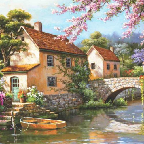 پازل ۱۵۰۰ تکه دهکده روستایی کنار کانال اثر سانگ کیم