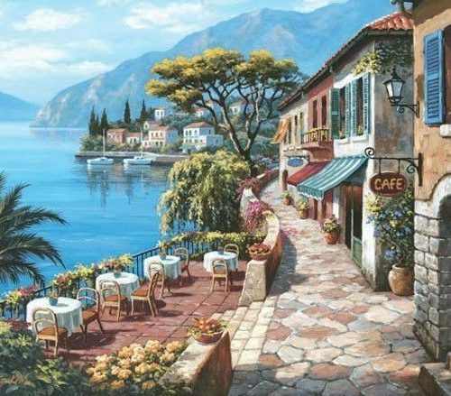 پازل ۱۰۰۰ تکه منظره کافه لی اثر سانگ کیم