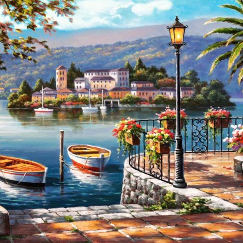 پازل ۱۰۰۰ تکه دریاچه کنار بندر اثر سانگ کیم