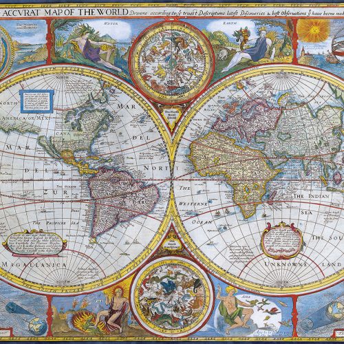 پازل ۱۰۰۰ تکه نقشه آنتیک جهان اثر جان اسپید - اسمارت کات