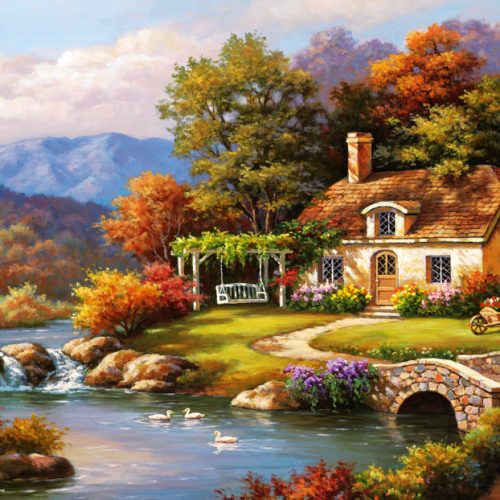 پازل ۱۰۰۰ تکه کلبه کنار رود اثر سانگ کیم