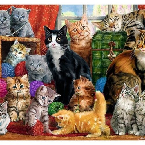 پازل ۱۰۰۰ تکه جلسه گربه ها