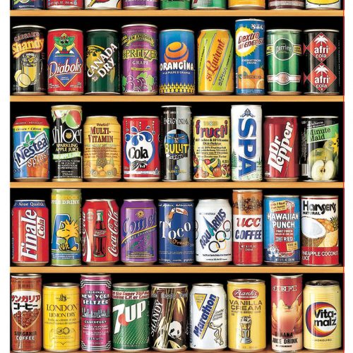 پازل ۱۰۰۰ تکه میناتوری قوطی نوشابه ها