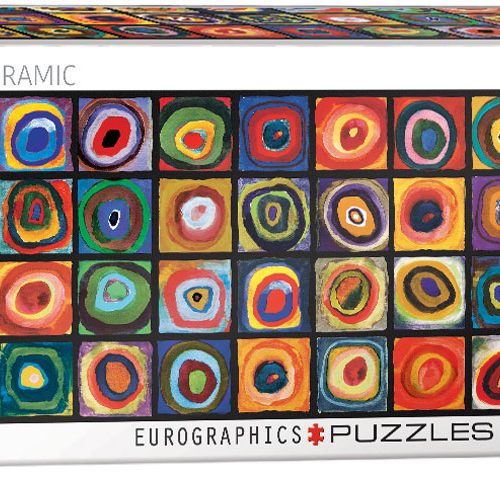 پازل ۱۰۰۰ تکه پانوراما مطالعه مربع های رنگی اثر واسیلی کاندینسکی