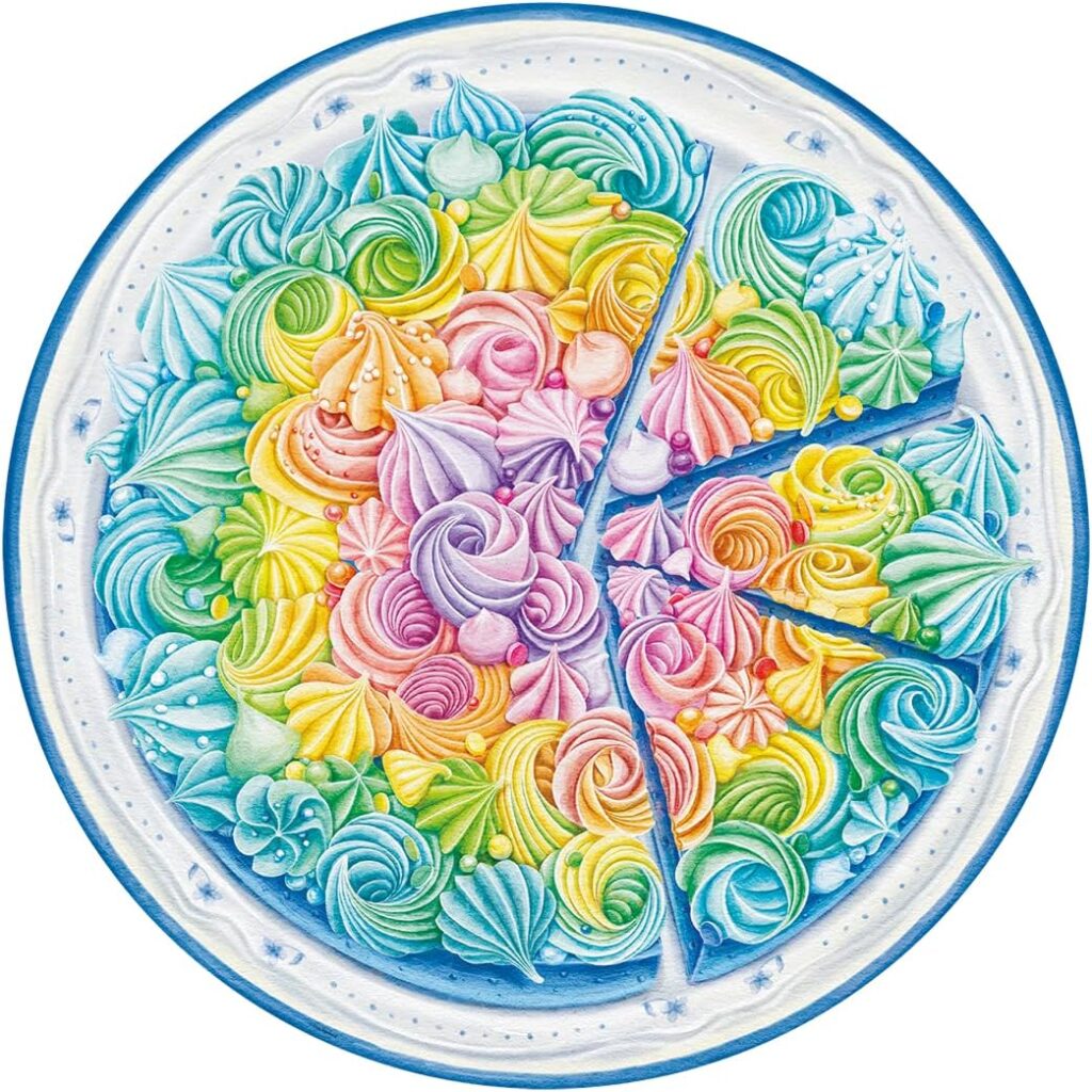 پازل ۵۰۰ تکه دایره‌ای کیک رنگین کمان