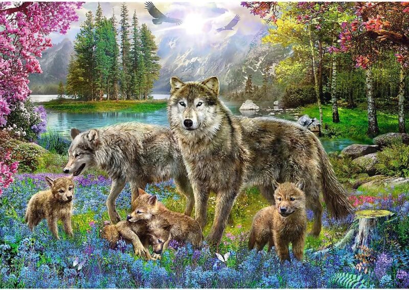 پازل ۱۰۰۰ تکه خانواده لوپین - خانواده گرگ ها اثر ژان پاتریک کراسنی - Image 2