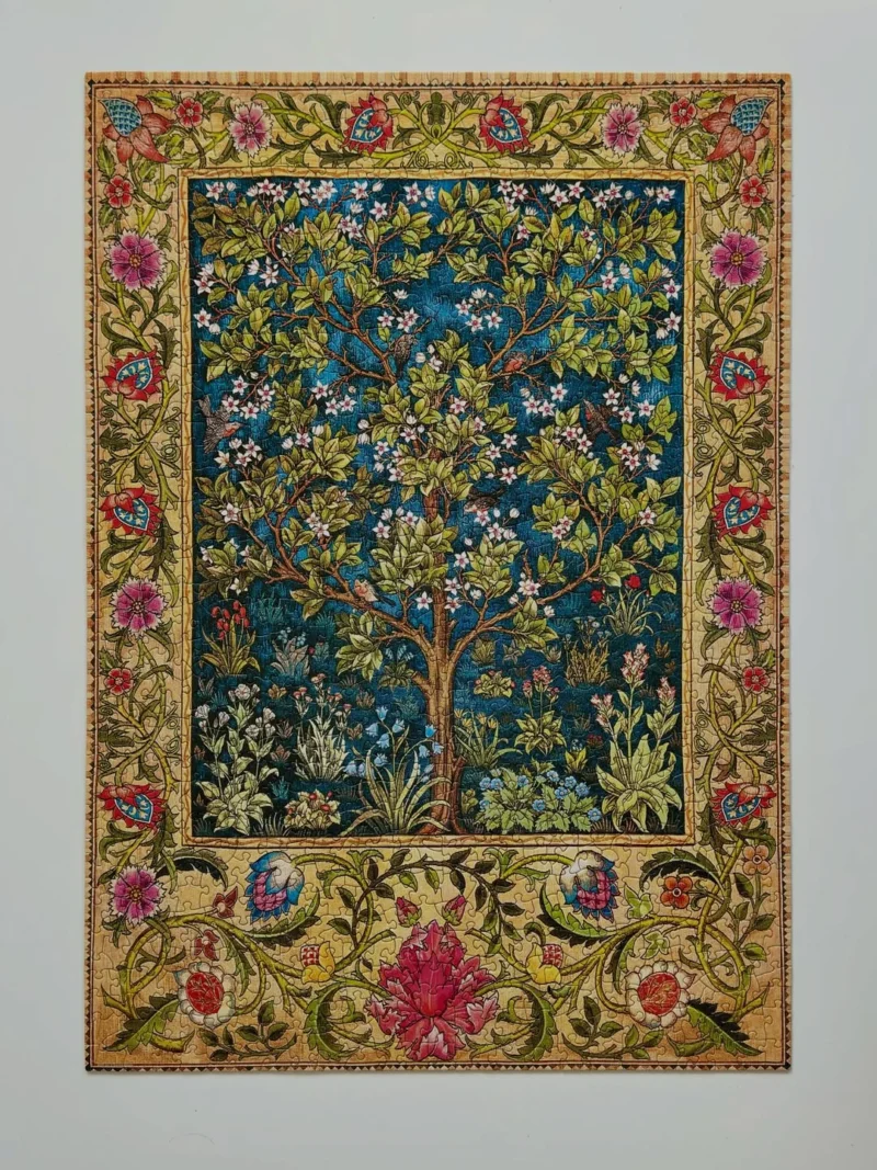تصویر چیده شده پازل ۱۰۰۰ تکه ملیله دوزی درخت زندگی اثر ویلیام موریس – اسمارت کات - عکس 1